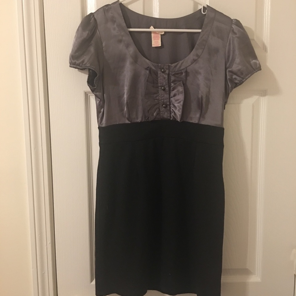 Black and Gray Satin Top Dress